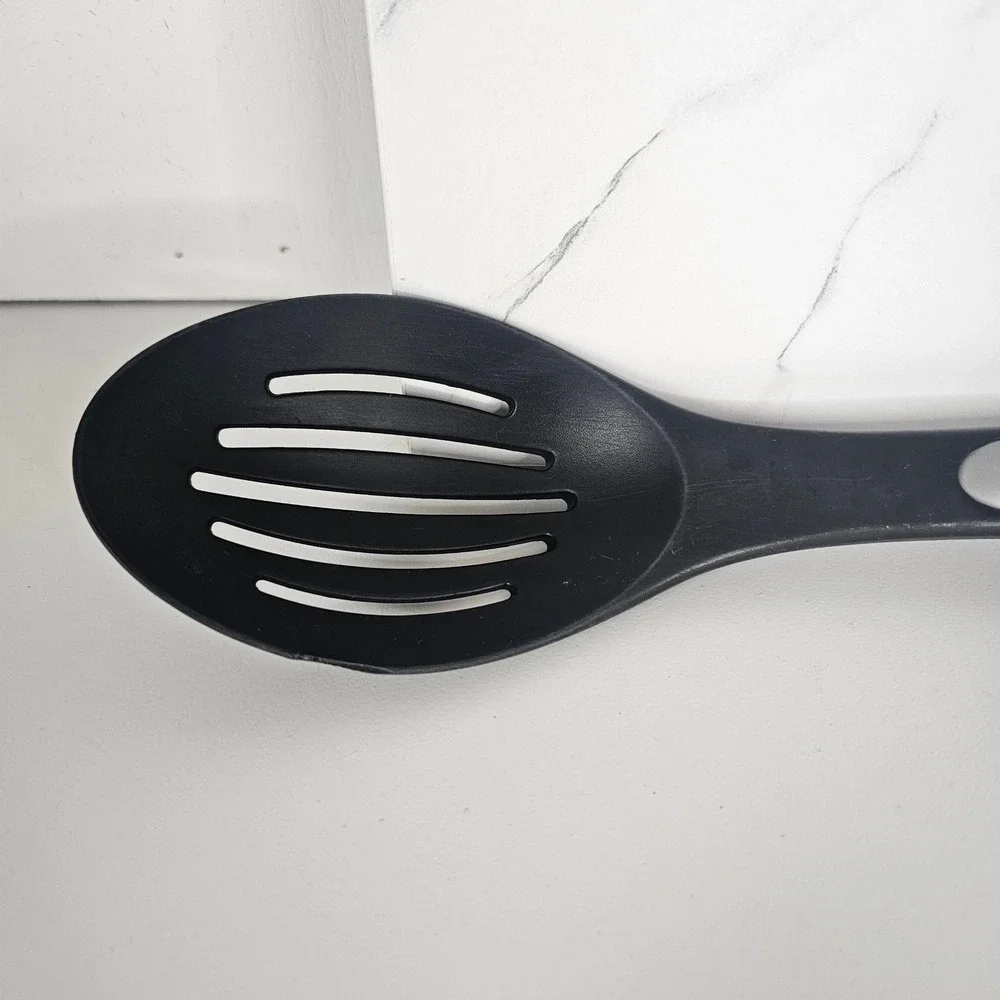 Calphalon Slotted Spoon Black Gray Kitchen Utensil Cooking Serving Nylon 13 inch